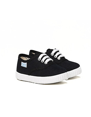 Made in Spain EU20-EU29 Classic Canvas shoes Non Slip Rubber Black 